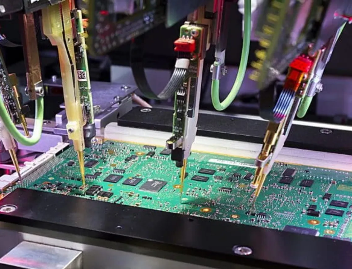 Automated test probes on a circuit board